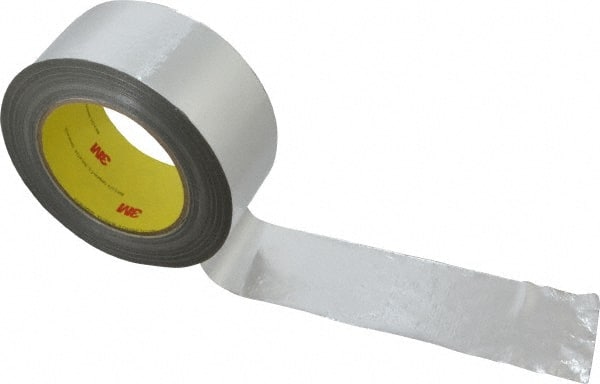3M Glass Cloth Tape: 2″ Wide, 36 yd Long, Silver, Aluminum 00129296  MSC Industrial Supply