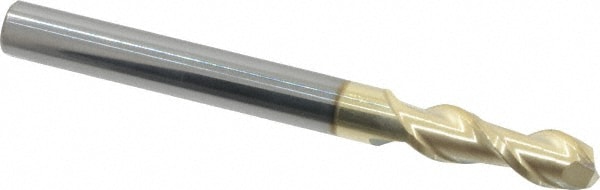 Square End Mill: 3/16'' Dia, 9/16'' LOC, 3/16'' Shank Dia, 2'' OAL, 2 Flutes, Solid Carbide