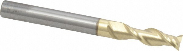 Square End Mill: 1/4'' Dia, 3/4'' LOC, 1/4'' Shank Dia, 2-1/2'' OAL, 2 Flutes, Solid Carbide