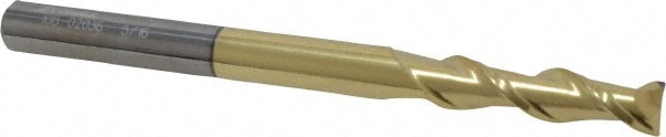 Square End Mill: 5/16'' Dia, 1-1/4'' LOC, 5/16'' Shank Dia, 4'' OAL, 2 Flutes, Solid Carbide