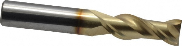 Square End Mill: 3/8'' Dia, 1'' LOC, 3/8'' Shank Dia, 2-1/2'' OAL, 2 Flutes, Solid Carbide