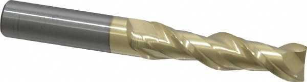 Square End Mill: 1/2'' Dia, 2'' LOC, 1/2'' Shank Dia, 4'' OAL, 2 Flutes, Solid Carbide