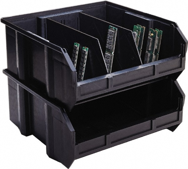 Quantum Storage QUS239COCS Plastic Hopper Stacking Bin: Black 