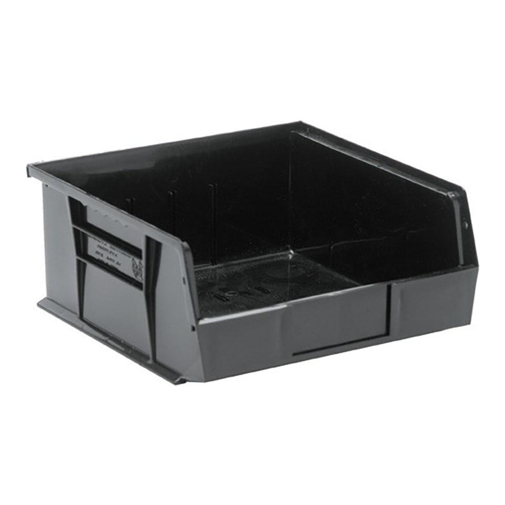 Stackbin Hopper With Lock Quantum Storage - Plastic Hopper Stacking Bin: Black | MSC Direct