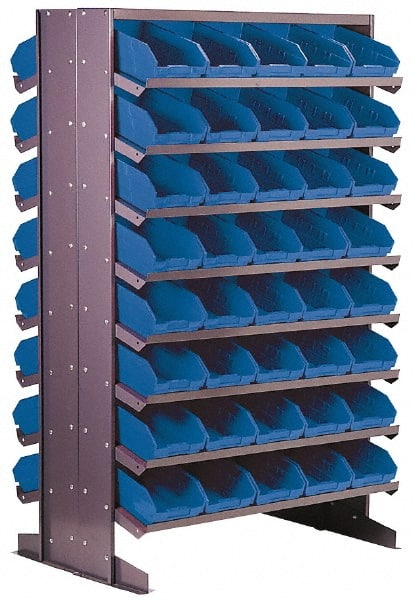 Quantum Bench Racks with Bins (Complete Package) Bin Color: Blue, Bin Dimensions: 3 H x 4 1/8 W x 7 3/8 D (QTY. 24)