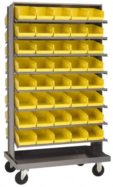 Floor Pick Rack - 64 Plastic Bins 12 Deep - Industrial Shelving