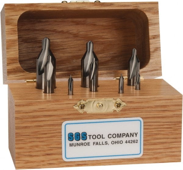 SGS 57075 8 Pc #00 to #6 Solid Carbide Combo Drill & Countersink Set 