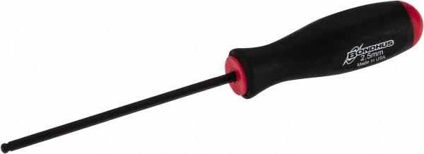 Ball End Hex Driver: 2.50 mm Hex, Ergonomic