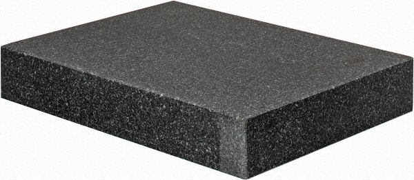 Inspection Surface Plate: 12" Long, 2" Thick, Granite, No Ledge, B Grade