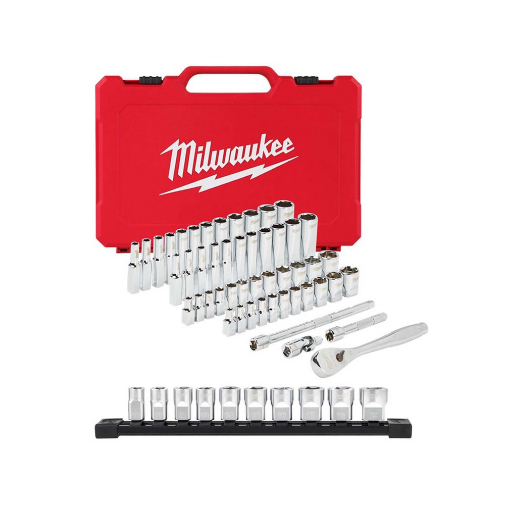 Socket Sets; Set Type: Ratchet & Socket Set ; Measurement Type: Metric; Inch ; Drive Size: 1/4 ; Minimum Size (Inch): 5/32 ; Minimum Size (mm): 5.00 ; Maximum Socket Depth (Decimal Inch): 5.00