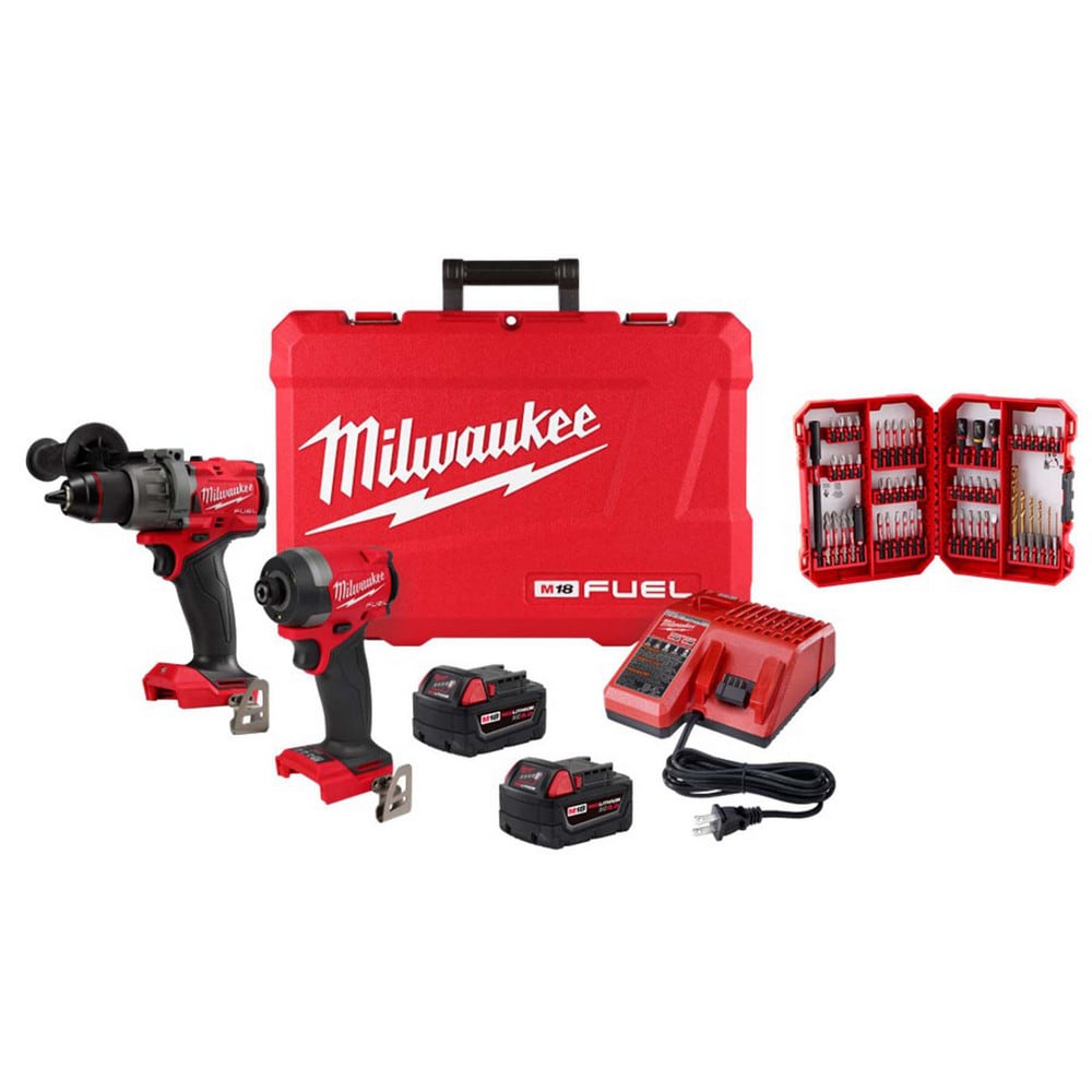 Cordless Tool Combination Kits; Kit Type: 18 Volt Cordless Tool Combination ; Tools: 1/4 in Hex Impact Driver; 1/2 in Hammer Drill ; Voltage: 18.00 ; Batteries Included: Yes ; Battery Chemistry: Lithium-ion ; Battery Series: M18 Red