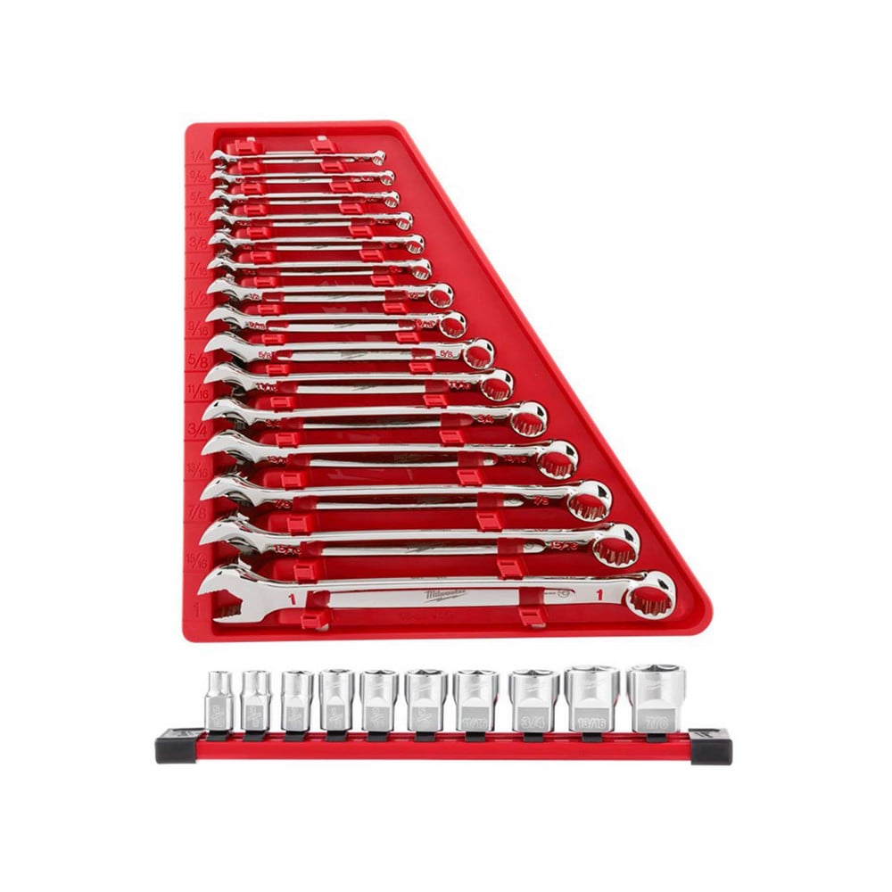 Milwaukee Tool - Combination Wrench Set: 25 Pc, Inch | MSC Direct