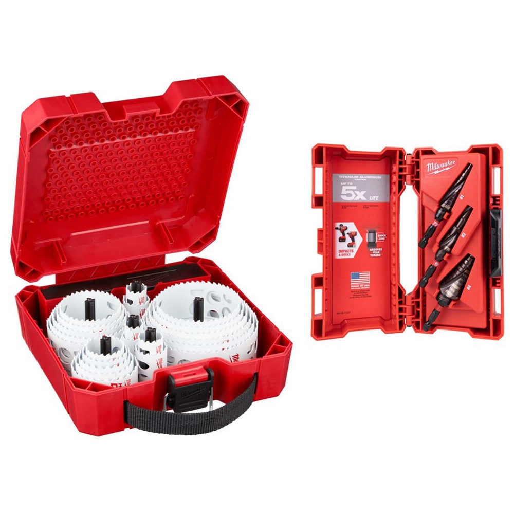 Hole Saw Kits; Minimum Saw Diameter (Decimal Inch): 3/4 ; Maximum Saw Diameter (Decimal Inch): 4-3/4 ; Number of Hole Saws: 22 ; Maximum Cutting Depth: 1.625 ; Cutting Edge Style: Toothed ; Material: Bi-Metal