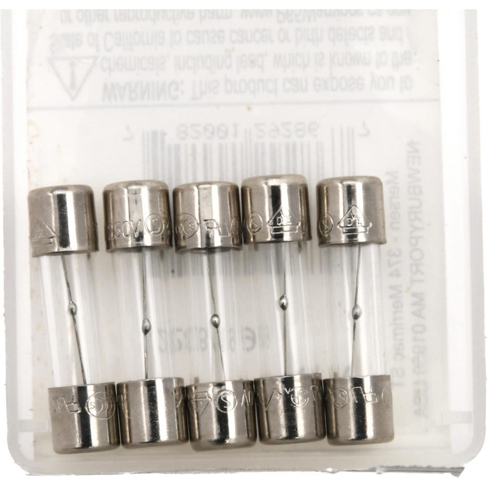 Cylindrical Time Delay Fuse: 3.15 A, 20 mm OAL, 5 mm Dia