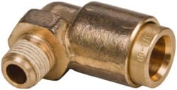 Push-To-Connect Tube to Male & Tube to Male NPT Tube Fitting: Male Elbow, 1/8" Thread, 3/8" OD