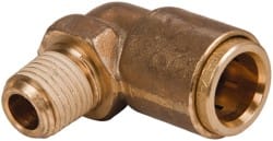Push-To-Connect Tube to Male & Tube to Male NPT Tube Fitting: Male Elbow, 1/4" Thread, 1/2" OD