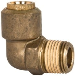 Push-To-Connect Tube to Male & Tube to Male NPT Tube Fitting: 3/8" Thread, 3/8" OD