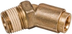 Norgren 95460020M Push-To-Connect Tube to Male & Tube to Male NPT Tube Fitting: 45 ° Male Elbow, 3/8" Thread, 3/8" OD 
