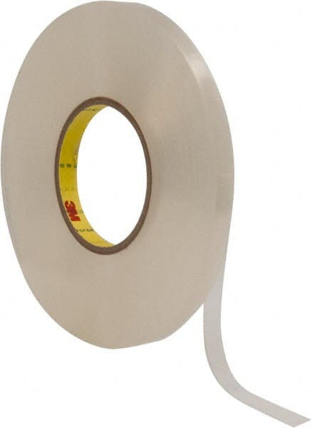 Clear Double-Sided Acrylic Foam Tape: 1/2" Wide, 27 yd Long, 1/32" Thick, Acrylic Adhesive