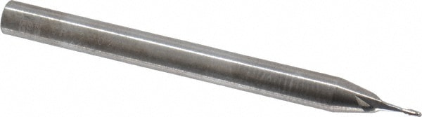 Square End Mill: 0.023'' Dia, 0.069'' LOC, 1/8'' Shank Dia, 1-1/2'' OAL, 2 Flutes, Solid Carbide