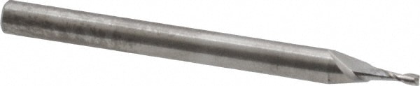 Square End Mill: 0.042'' Dia, 0.126'' LOC, 1/8'' Shank Dia, 1-1/2'' OAL, 2 Flutes, Solid Carbide