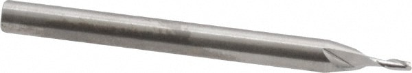 Square End Mill: 0.043'' Dia, 0.129'' LOC, 1/8'' Shank Dia, 1-1/2'' OAL, 2 Flutes, Solid Carbide