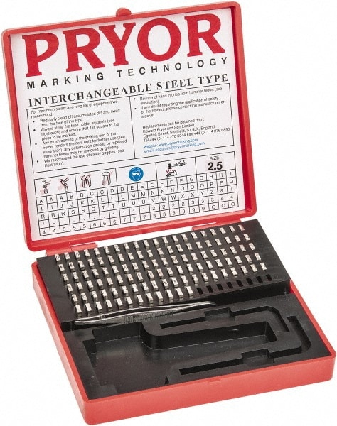 Pryor TIF025 112 Piece, 3/32 Inch Character, Steel Type Set 