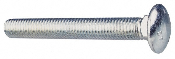 Carriage Bolt: 1/4-20, 3/4" Length Under Head, Square Neck