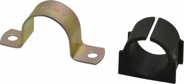 3/4 Pipe, Steel, Zinc Plated Pipe Strap with Cushion