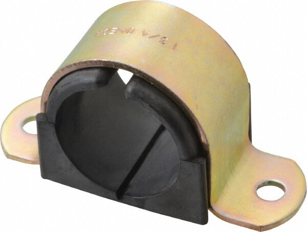 1-1/4 Pipe, Steel, Zinc Plated Pipe Strap with Cushion
