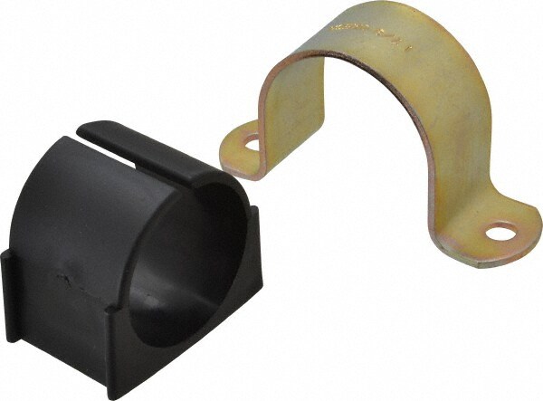 1-1/2 Pipe, Steel, Zinc Plated Pipe Strap with Cushion