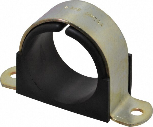 2 Pipe, Steel, Zinc Plated Pipe Strap with Cushion
