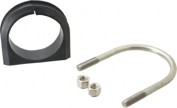 U-Bolt Clamp with Cushion: 3" Pipe, 316 Stainless Steel