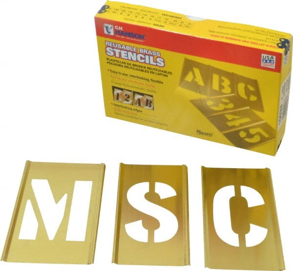33 Piece, 3 Inch Character Size, Brass Stencil