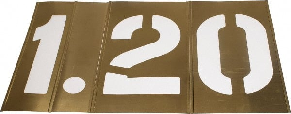 C.H. Hanson 13 Piece, 10 Inch Character Size, Brass Stencil - Contains Numbers | Part #10161