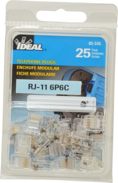 Ideal 6 Position, Cat5e Modular Plug - Round Cable Compatible | Part #85-345