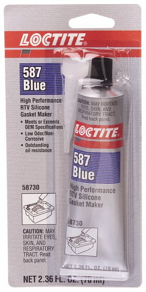 Elastic Sealant: 70 mL Tube, Blue, RTV Silicone - 500 &deg; F Operating Temp, 30 min Tack Free Dry Time