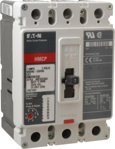 Motor Circuit Protectors; Continuous Amperage: 7 ; Starter Size: 0 ; Number of Poles: 3 ; Standards Met: CE; CSA C22.2 No. 5.1; CSA Certified; IEC 157-1; UL 489; UL File E7819; UL Listed