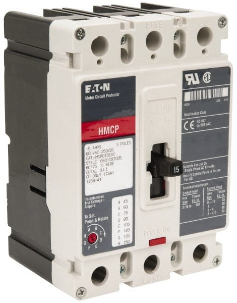 Motor Circuit Protectors; Continuous Amperage: 15 ; Starter Size: 0 ; Number of Poles: 3 ; Standards Met: CE; CSA C22.2 No. 5.1; CSA Certified; IEC 157-1; UL 489; UL File E7819; UL Listed