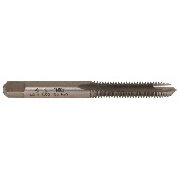 Spiral Point Tap: M2.5 x 0.45, Metric Coarse, 2 Flutes, Plug, 6H, High Speed Steel, Bright Finish