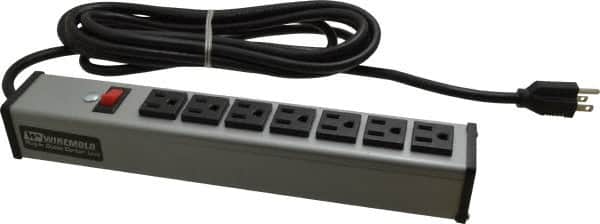 7 Outlets, 120 Volts, 15 Amps, 15 Cord, Power Outlet Strip 