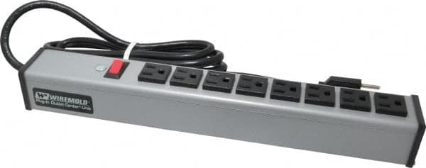 8 Outlets, 120 Volts, 15 Amps, 6 Cord, Power Outlet Strip 