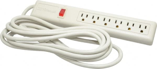 Wiremold P6-15 6 Outlets, 120 Volts, 15 Amps, 15 Cord, Power Outlet Strip 