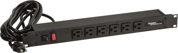 Wiremold J60B2B 6 Outlets, 120 Volts, 15 Amps, 15 Cord, Power Outlet Strip 