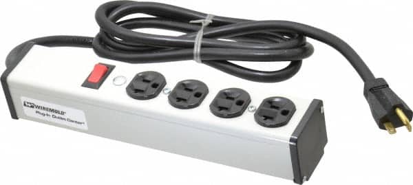 4 Outlets, 120 Volts, 20 Amps, 6 Cord, Power Outlet Strip 