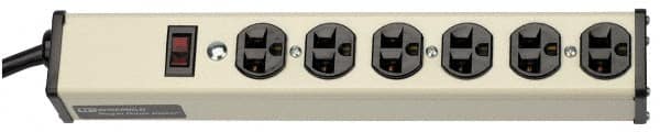 Wiremold ULB620-15 6 Outlets, 120 Volts, 20 Amps, 15 Cord, Power Outlet Strip 