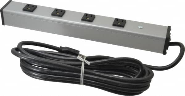 Wiremold UL1090BD 4 Outlets, 120 Volts, 15 Amps, 15 Cord, Power Outlet Strip 