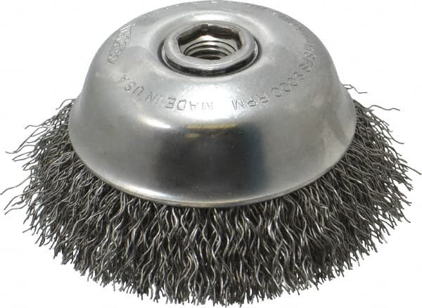 Qty 3 | Norton Cup Brush: 4 Dia, 0.02 Wire Dia, Carbon Steel, Knotted MPN:66252839103