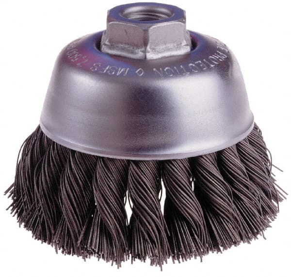 Osborn 3303000 Cup Brush: 6" Dia, 0.02" Wire Dia, Steel, Knotted 