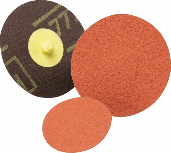 Quick-Change Disc: Roloc, 2" Disc Dia, 36 Grit, Aluminum Oxide, Coated